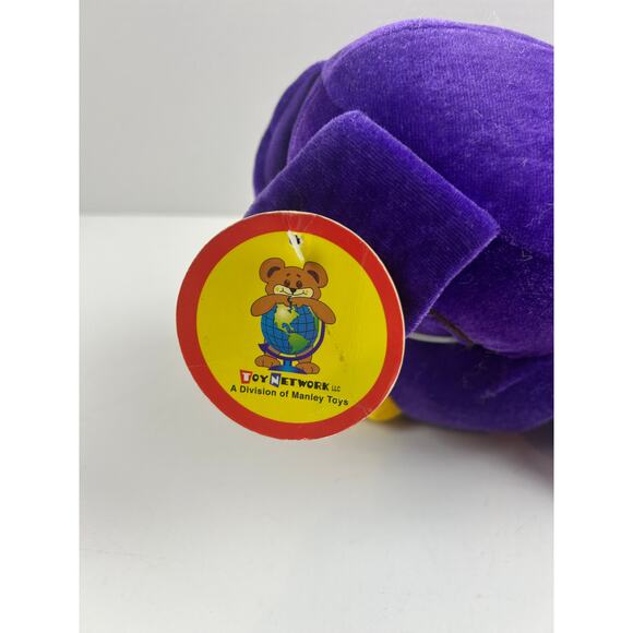 Toy Network Purple Dog Plush Stuffed Animal Yellow Spots Tongue Out 2003 NWT - Picture 4 of 12